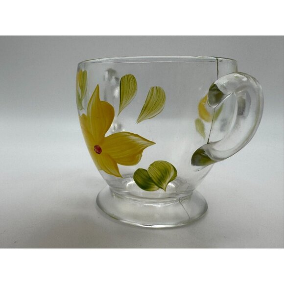 Vintage Bartlett Collins Sugar Bowl Yellow Flowers Red Centre Gay Fad 50s Vtg - Picture 2 of 5